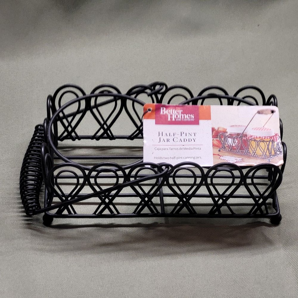 Black Wire Double 1/2 Pint Jar Caddy